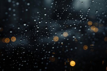 Water droplets on a smooth dark surface