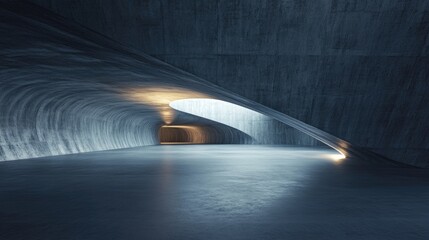 Poster - Empty dark abstract concrete smooth interior 3D rendering and architectural background
