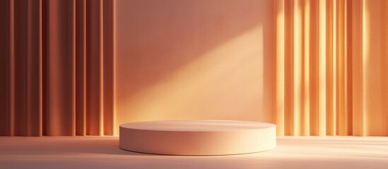 Aufkleber - Elegant background featuring a 3D podium designed for branding presentations with clear lighting and shadows 3D rendered illustration