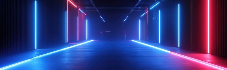 Aufkleber - Futuristic blue stage design illuminated by white light