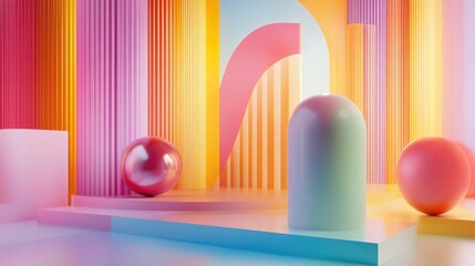 Poster - Abstract 3D illustration with a background scene