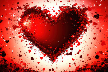 Digital art of hearts for Valentine's Day