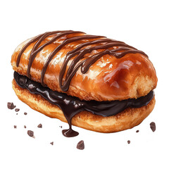 Delicious chocolate-filled pastry with a glossy glaze, perfect for dessert or breakfast indulgence.