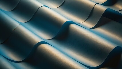 Top view of curved blue paper background