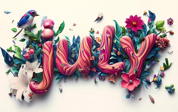 Fun Typographic Month Names - 