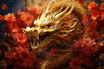 Wall Mural - Chinese New Year style of Dragon dragon red chinese new year.