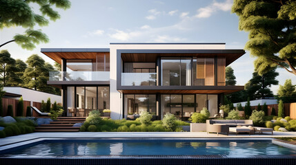 Elegant modern homes nestled in a suburban oasis,