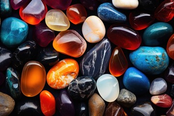 Canvas Print - Gemstones backgrounds jewelry pebble.