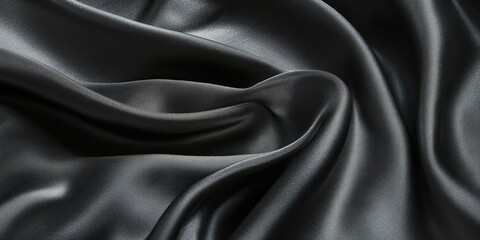 Sticker - Black fabric with soft, flowing folds.