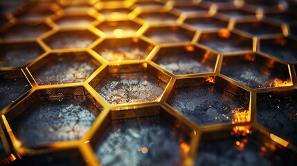 Poster - Golden Honeycomb Pattern.