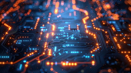 Poster - Circuit Board Glow.