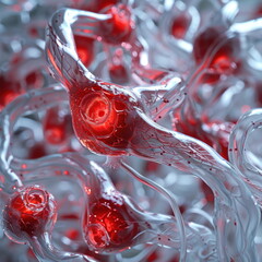 Poster - Red Neuron Network.