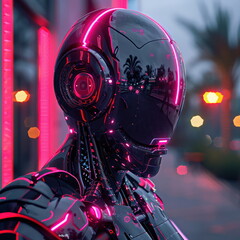 Poster - Cyborg in Neon City.
