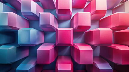 Aufkleber - Abstract Pink Blue Blocks.