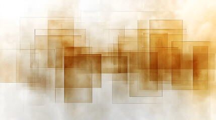 Poster - Abstract art composition featuring layered transparency in warm tones, showcasing a blend of soft shapes and textures