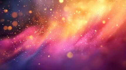 Poster - Captivating abstract texture featuring vibrant colors and glowing particles for creative projects and backgrounds.