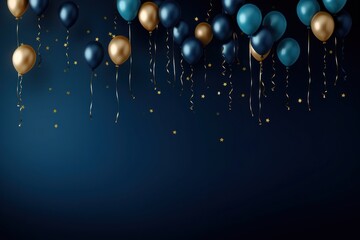 Poster - Balloon new year backgrounds blue.