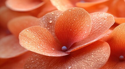 Wall Mural - Delicate Flower Petals with Dew Drops