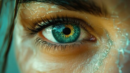 Sticker - Close-Up of a Striking Green Eye