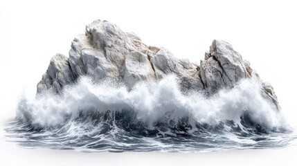 Canvas Print - Waves crashing against a rocky cliff