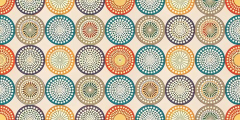 Wall Mural - A seamless pattern featuring circles in a geometric graphic background design, circles, seamless, pattern, shape