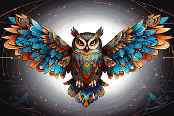 an image of an owl soaring illustration