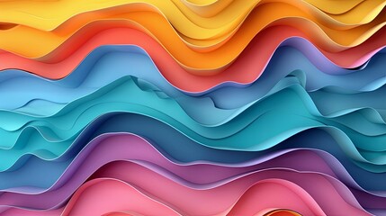 Wall Mural - Abstract Wavy Pattern in Vibrant Hues