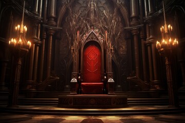 Poster - Architecture building worship throne.