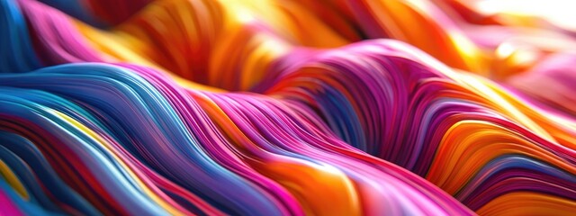 Poster - Interwoven colors of a painting represented through 3D rendering