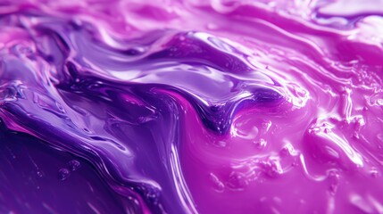 Poster - 3D Rendering of Violet Abstract Graphic Drips and Pink Fluid Ripples with Purple Acrylic Water Brush and Coral Magenta Artistic Flow