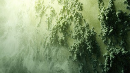 Poster - 3D rendering of algae formation on a wall resulting from heavy rainfall featuring a macro perspective suitable for background or wallpaper use