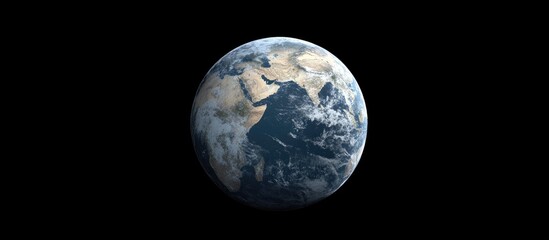 Wall Mural - Isolated on a black background this 3D cartoon rendering showcases Planet Earth