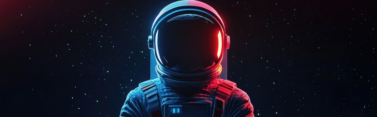 Aufkleber - Silhouette of an astronaut in space abstraction rendered in 3D cartoon style