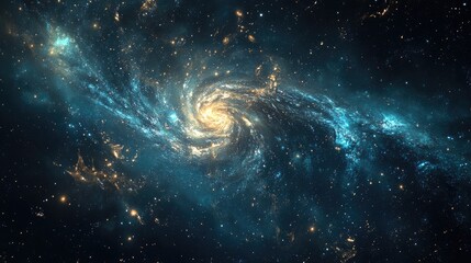 Aufkleber - Beautiful galaxy in deep space depicted in a 3D cartoon rendering Cosmic wallpaper