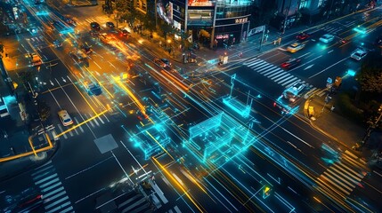 Poster - automated traffic management system controlling busy intersection with digital simulation