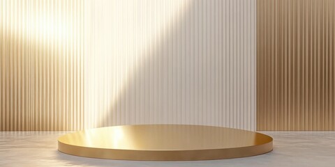 Poster - Gold pedestal mockup abstract podium design concept 3D rendering 3D illustration