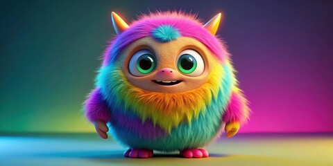 Cute  of a colorful monster character , cute, monster,, colorful, fun, whimsical, character, fantasy, adorable, creature