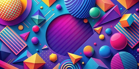 Wall Mural - Abstract background featuring geometric shapes and vibrant colors, abstract, shapes, geometric, colorful, modern, design