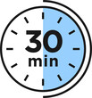 © lucky_xtian - 30 minutes timer, clock, stopwatch isolated icons. Countdown timer