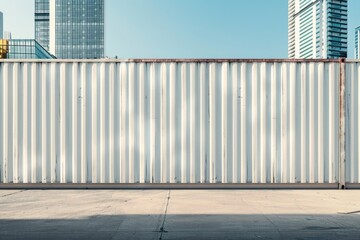 Poster - Container wall mockup outdoors nature yard.