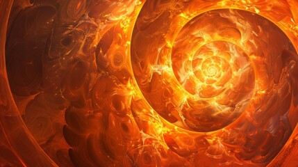 Leinwandbilder - Beautiful orange spiral background. Fantasy fractal texture. Digital art. 3D rendering.