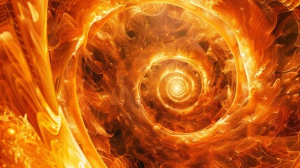 Leinwandbilder - Beautiful orange spiral background. Fantasy fractal texture. Digital art. 3D rendering.