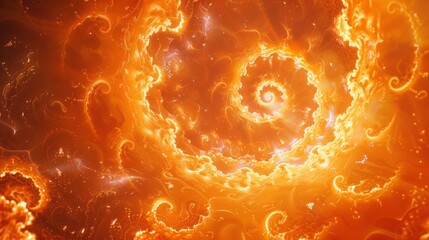 Leinwandbilder - Beautiful orange spiral background. Fantasy fractal texture. Digital art. 3D rendering.