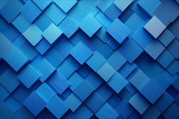 Poster - Gradient blue background. Geometric texture of light-dark blue squares.