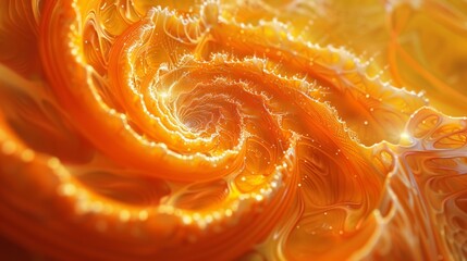 Leinwandbilder - Beautiful orange spiral background. Fantasy fractal texture. Digital art. 3D rendering.