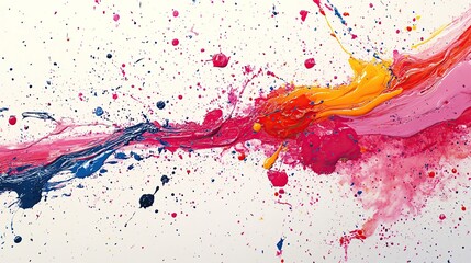 Poster - Vibrant abstract artwork featuring bold splashes of color, showcasing creativity and energy in a dynamic composition.