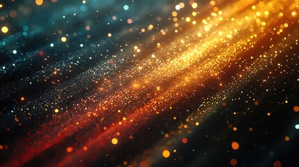 Poster - Vibrant abstract background with radiant particles and colorful light streaks, perfect for projects requiring a dynamic visual appeal.