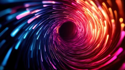Aufkleber - Swirling 3D polygons creating a vortex, representing a gateway to another dimension, with vibrant colors and intricate geometry symbolizing digital transformation