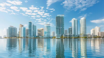 Sticker - Present the Miami skyline with a focus