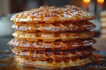 Netherlands: Stroopwafel Two thin waffles sandwiched with caramel syrup, served warm